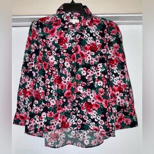 Crown & Ivy Pink and Green Floral Top